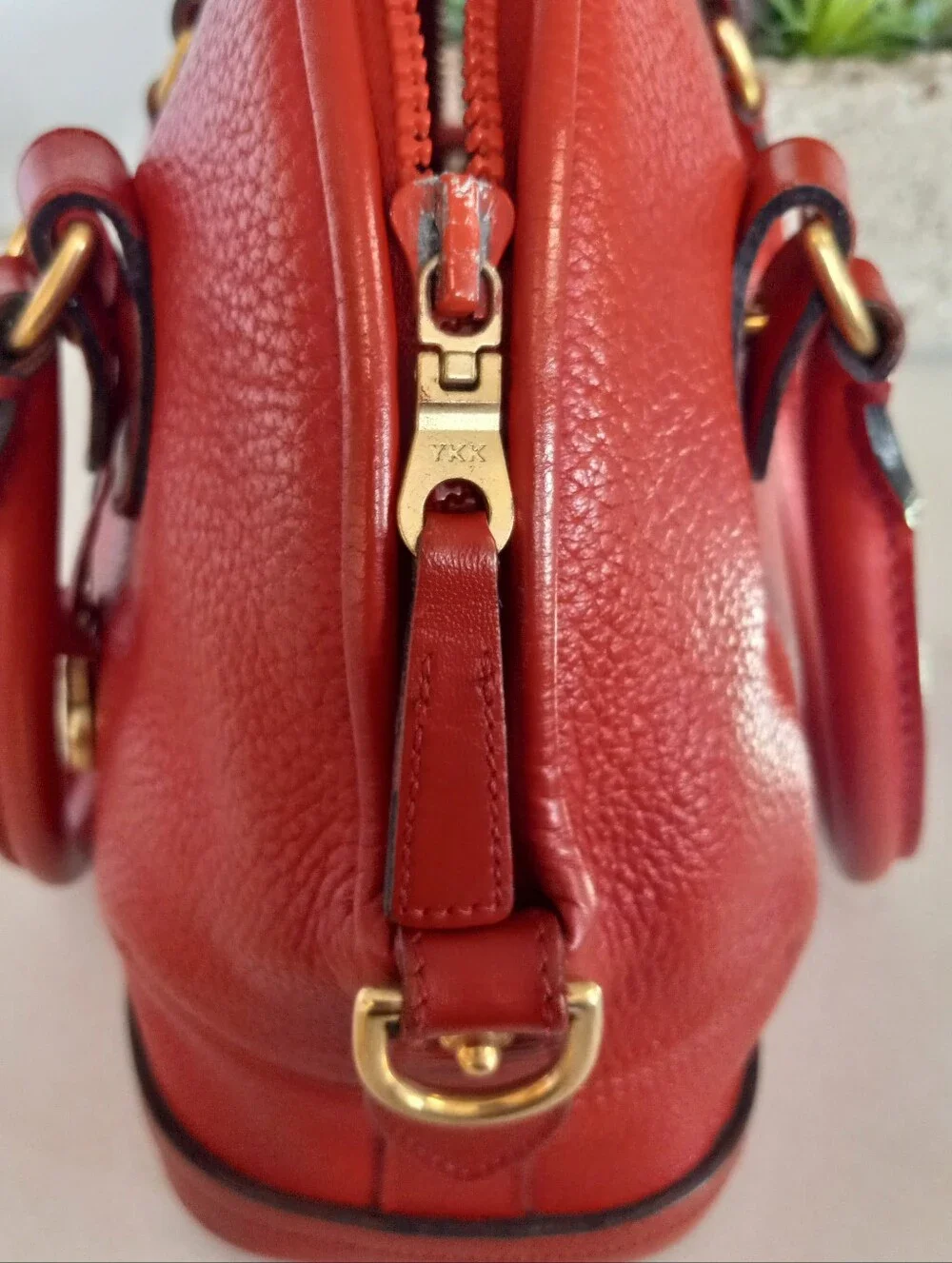 Dooney & Bourke Solid Red Original, 1990s AWL Norfolk, RARE!!!